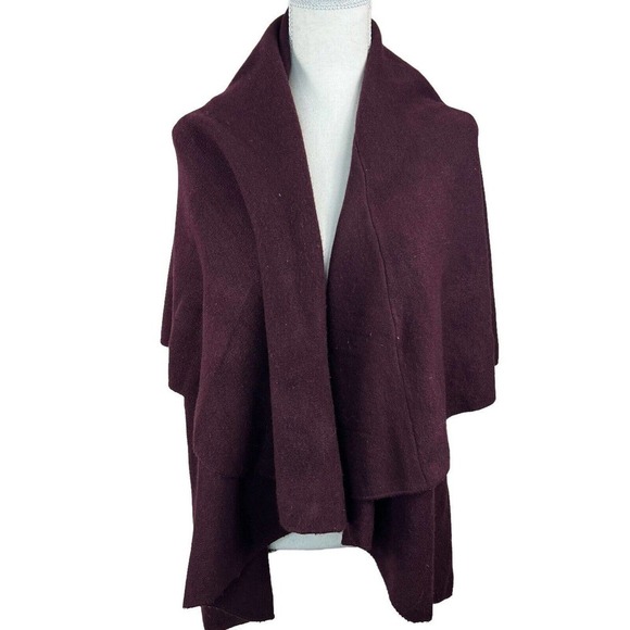 Unbranded Plum Purple Waterfall Shawl Vest Cardigan One Size Reversible - Picture 1 of 14